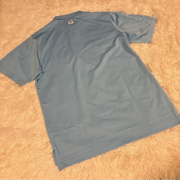 Men's FootJoy Dri Release light blue striped Golf Polo Medium NWT - Picture 11 of 13